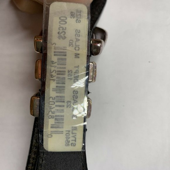 Vtg Western Style Engraved Silver Detail Belt - Picture 5 of 7